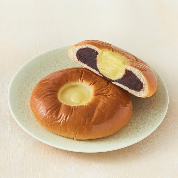 SAMLIP Frozen Custard & Sweet Red Bean Bun – Korean Makgeolli-Fermented Bread 105g