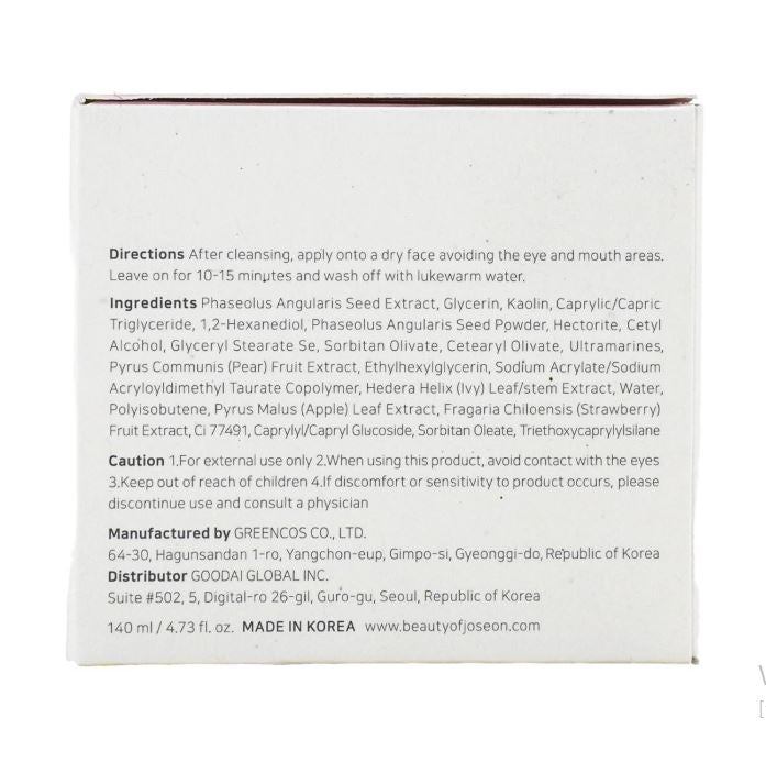 Beauty of Joseon Red Bean Refreshing Pore Mask, 140ml