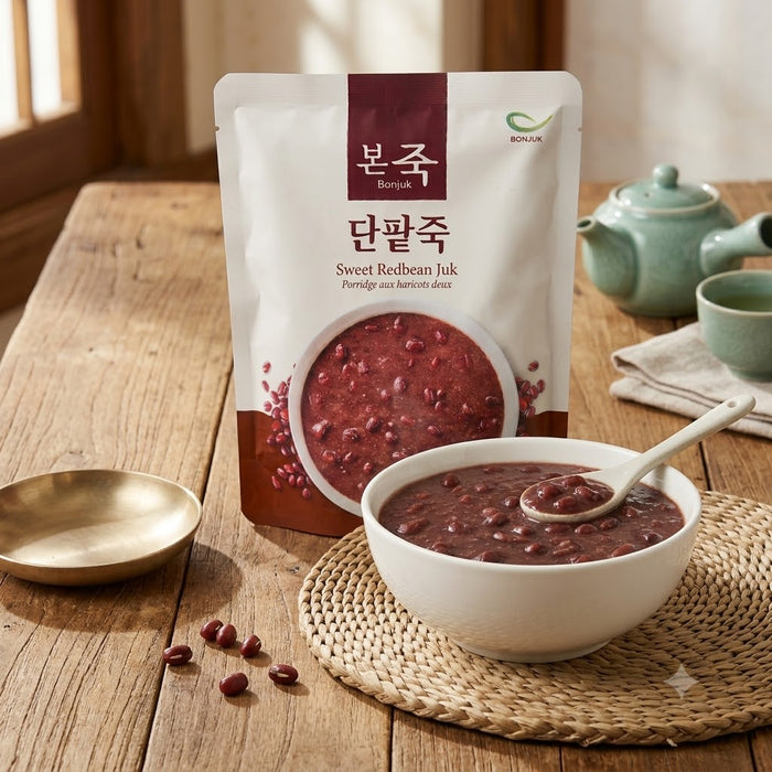 BONJUK Sweet Red Bean Porridge 500g – Korean Patjuk Ready-to-Heat Pouch