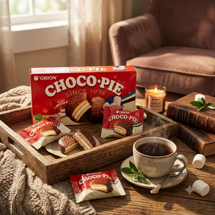 ORION Choco Pie Original Marshmallow Chocolate Cake Snack 180g (6 Pack)