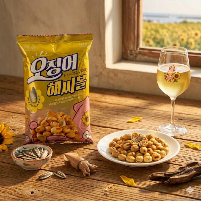 NoBrand Squid Sunflower Seed Balls Crispy Snack 270g – Korean Savory Crunch Snack