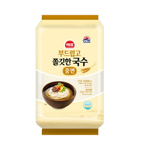 HaePyo Thick Noodles 900g / 3kg – Korean Wheat Noodles for Soups & Stir-Fries