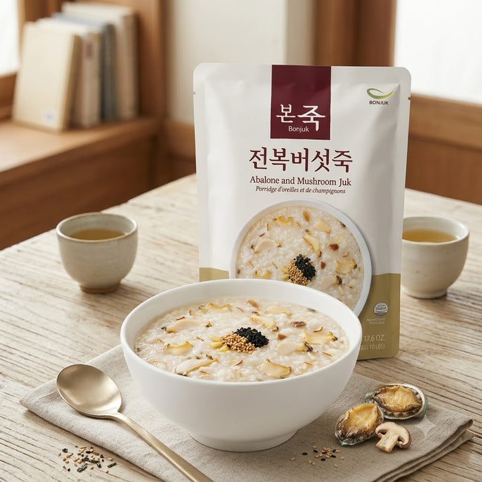 BONJUK Premium Abalone & Mushroom Korean Rice Porridge 500g – Ready-to-Heat Juk