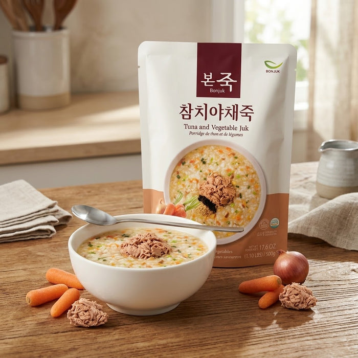 BONJUK Tuna & Vegetable Korean Rice Porridge 500g – Ready-to-Heat Chamchi Yachae Juk