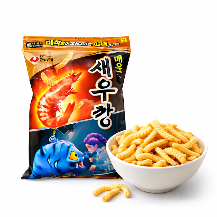 NONGSHIM Prawn Chips Hot Spicy Korean Snack 400g