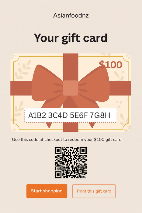 AsianFoodNZ Digital Gift Card