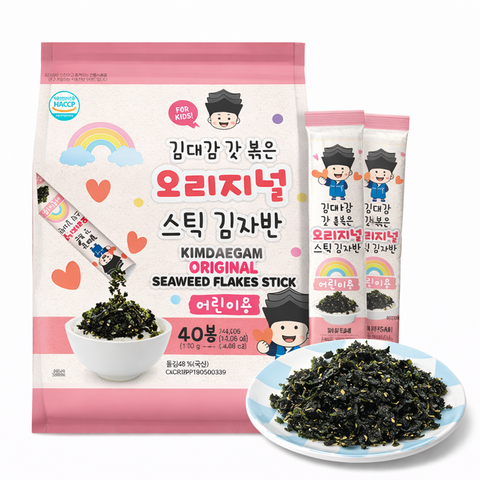 KimDaegam Kids Stick Crispy Seaweed Flakes Original 10g*15 Packs