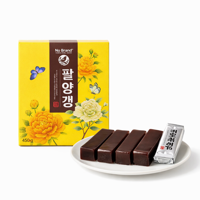 NoBrand Red Bean Jelly (Pat Yanggaeng) Traditional Korean Dessert 45g × 10 (450g)