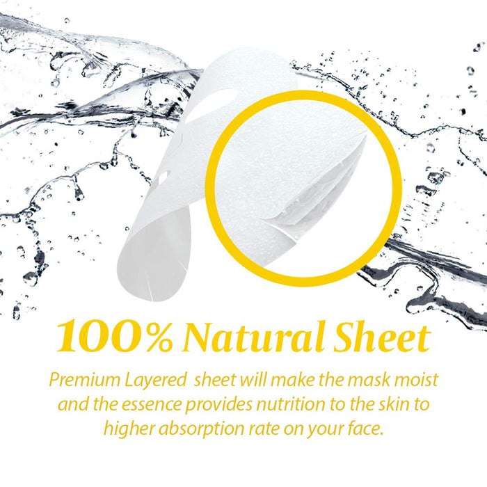 GLAM UP Lemon Sheet Mask (10 Sheets) Clean Face Masks Skincare, Hydrating Face Masks, Moisturizing, Soothing