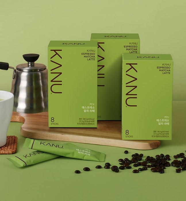 KANU Espresso Matcha Latte 138g (17.3g × 8 Sticks) – Jeju Matcha & Espresso Coffee Latte Mix