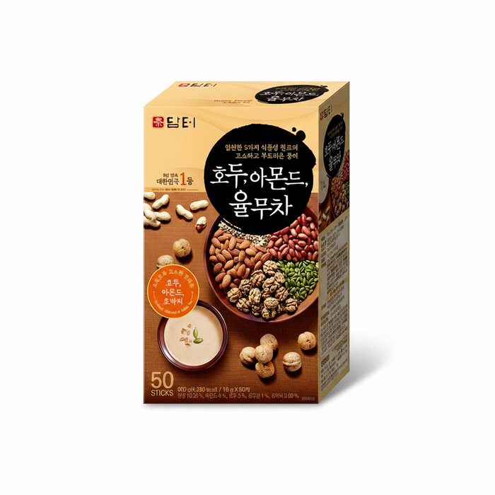 DAMTUH Walnut Almond Adlay Tea Korean Nut & Grain Beverage Stick 18g × 50 Sticks (900g)