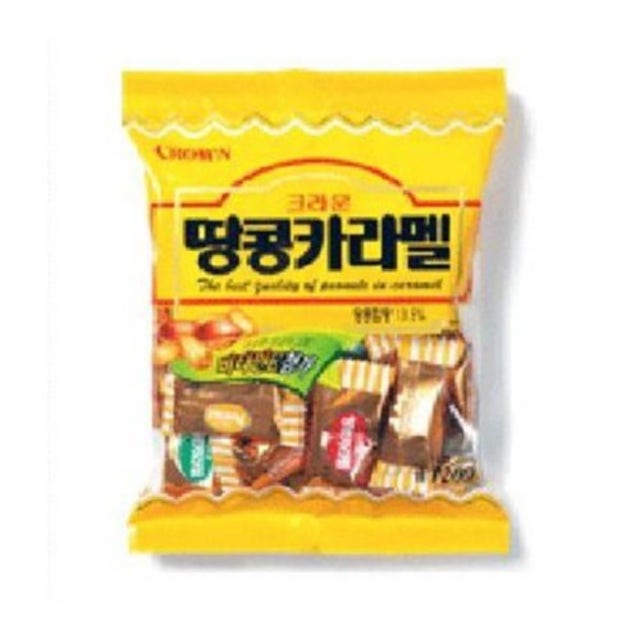 CROWN Peanut Caramel Candy – Korean Nutty Caramel Treat 120g