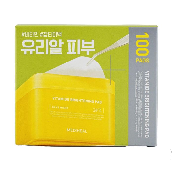 메디힐 비타마이드 브라이트닝 토너 패드 100매 - 비타민 함유 광채 케어