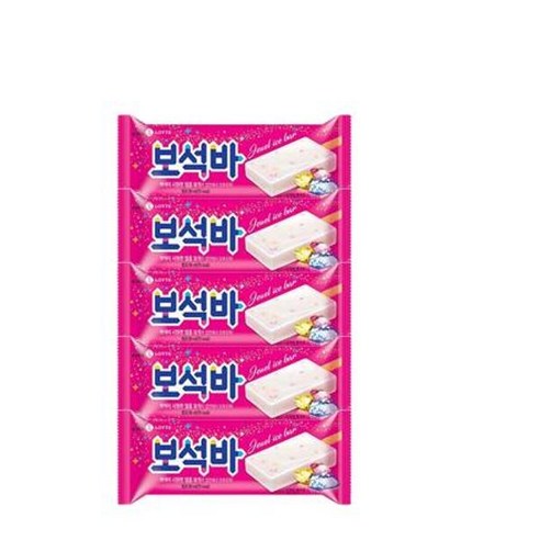 LOTTE BoSeokBa Ice Cream Bar with Colorful Fruity Flavors 80g*5P