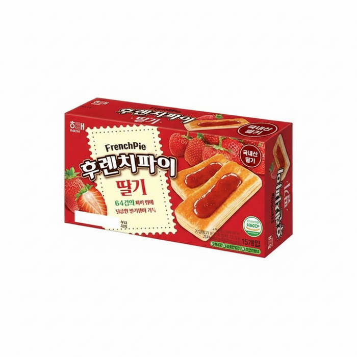 HAITAI French Pie Strawberry 64-Layer Korean Flaky Pastry Snack 192g