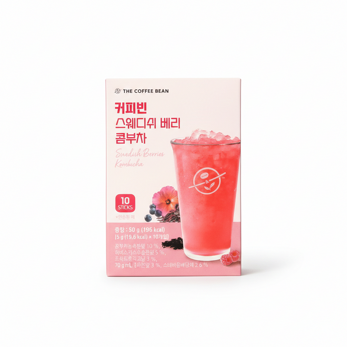 COFFEEBEAN Swedish Berry Kombucha Stick 5g × 10 – Probiotic Berry Kombu Tea Drink Mix