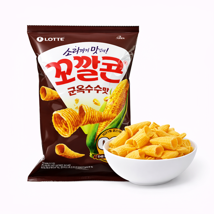 LOTTE Kokkal Corn Grilled Corn Flavor Corn Snack Korean Snack 134g