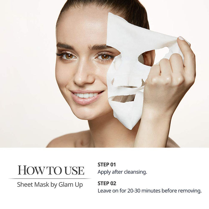 GLAM UP Lemon Sheet Mask (10 Sheets) Clean Face Masks Skincare, Hydrating Face Masks, Moisturizing, Soothing