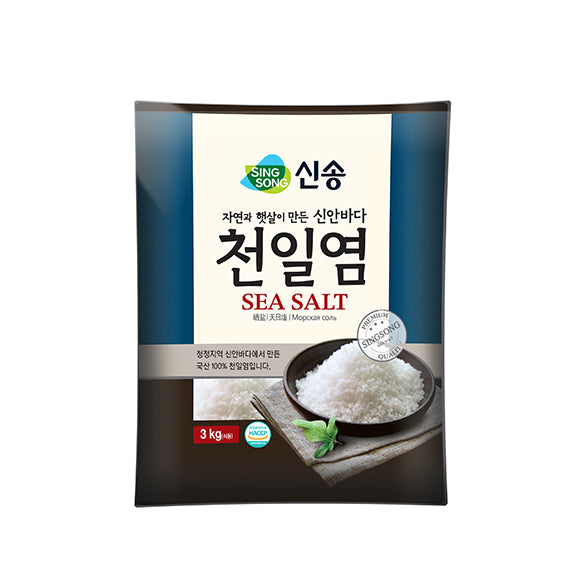 SINGSONG Natural Coarse Sea Salt from Shinan – Traditional Sun-dried Salt (1.5kg / 3kg / 5kg)