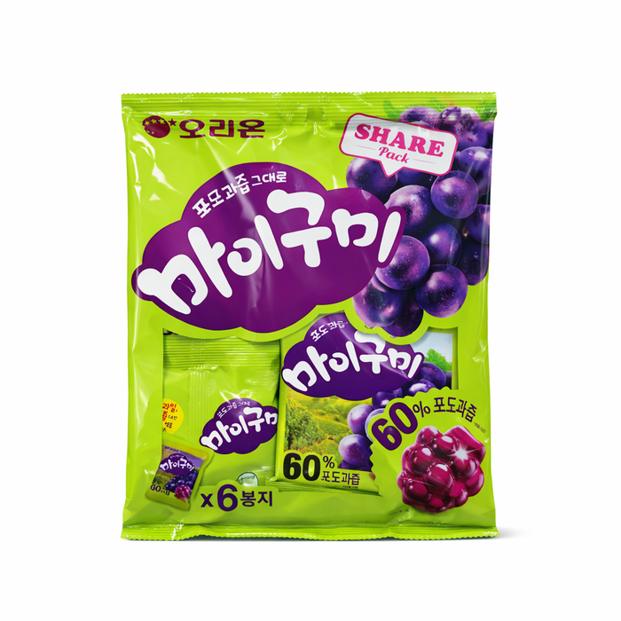 오리온 포도과즙 그대로 마이구미 6개입 (43.2g × 6)