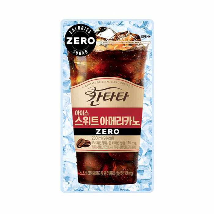 롯데 칸타타 스위트 아메리카노 제로 커피 파우치 230ml