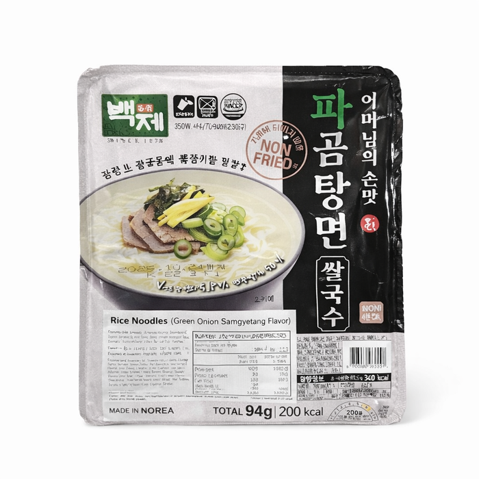 BAEKJE Rice Noodle Bowl Pa Gomtang Korean Instant Rice Vermicelli Soup 94g