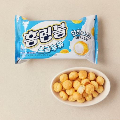 海太 本垒球 咸牛奶 奶油泡芙零食 49g