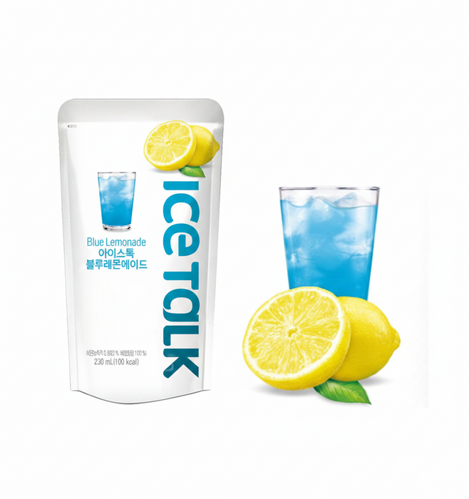 ICE TALK Blue Lemonade Ade Drink 230ml – Korean Blue Lemon Fruit Beverage