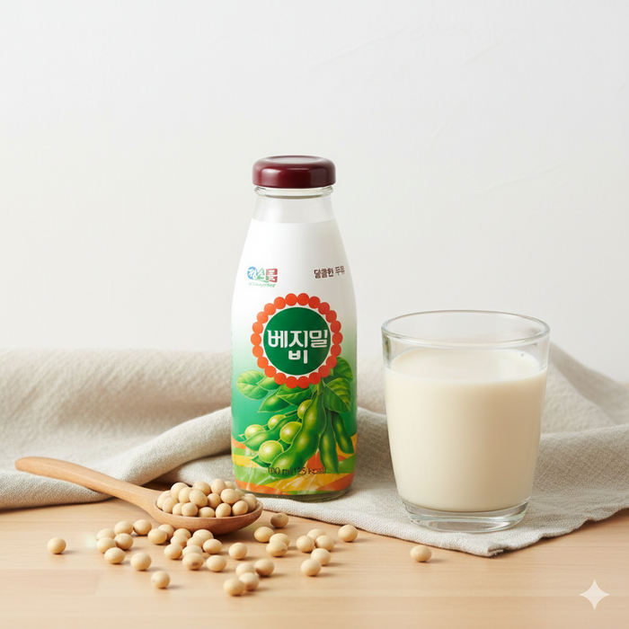 Jung's Food Vegemil 豆浆 B 甜玻璃瓶装 190ml × 10 瓶 – 韩国甜豆浆