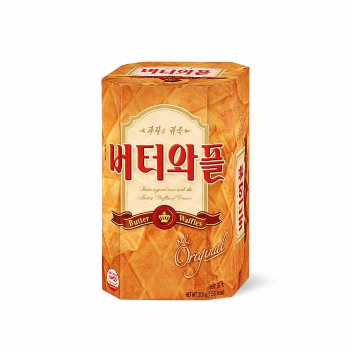 CROWN Butter Waffles Crispy Korean Waffle Cookies 135g