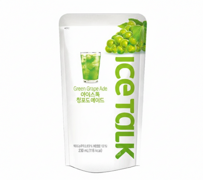 ICE TALK Green Grape Ade Drink 230ml – Korean Green Grape Juice Beverage