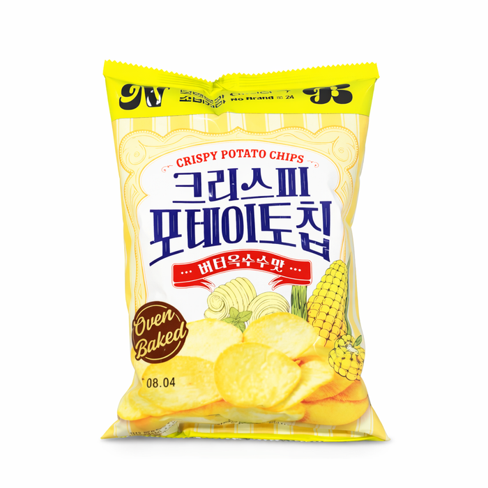 NoBrand Crispy Potato Chips Butter Corn Flavor 80g