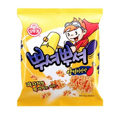 오뚜기 뿌셔뿌셔 스낵 (매콤한 떡볶이 / 바비큐 / 불고기 / 양념치킨) 90g