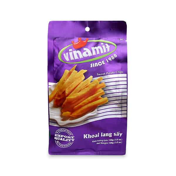 VINAMIT Dried Sweet Potato Chips 100g – Crispy Vietnamese Sweet Potato Snack with Natural Flavor